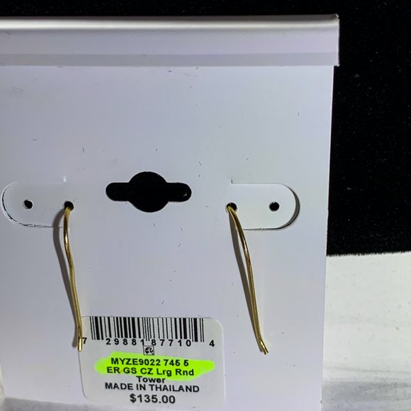 18k Gold and cubic zirconia earrings - Picture 3 of 4